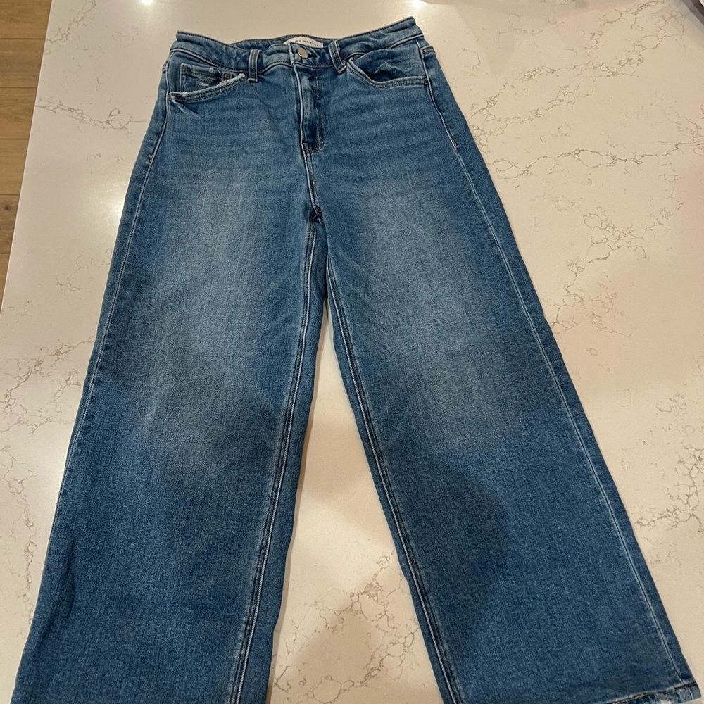 Flying Monkey Dark Blue Cropped Flare Jeans